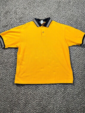 JERZEES Men's Yellow & Black Cotton Polo